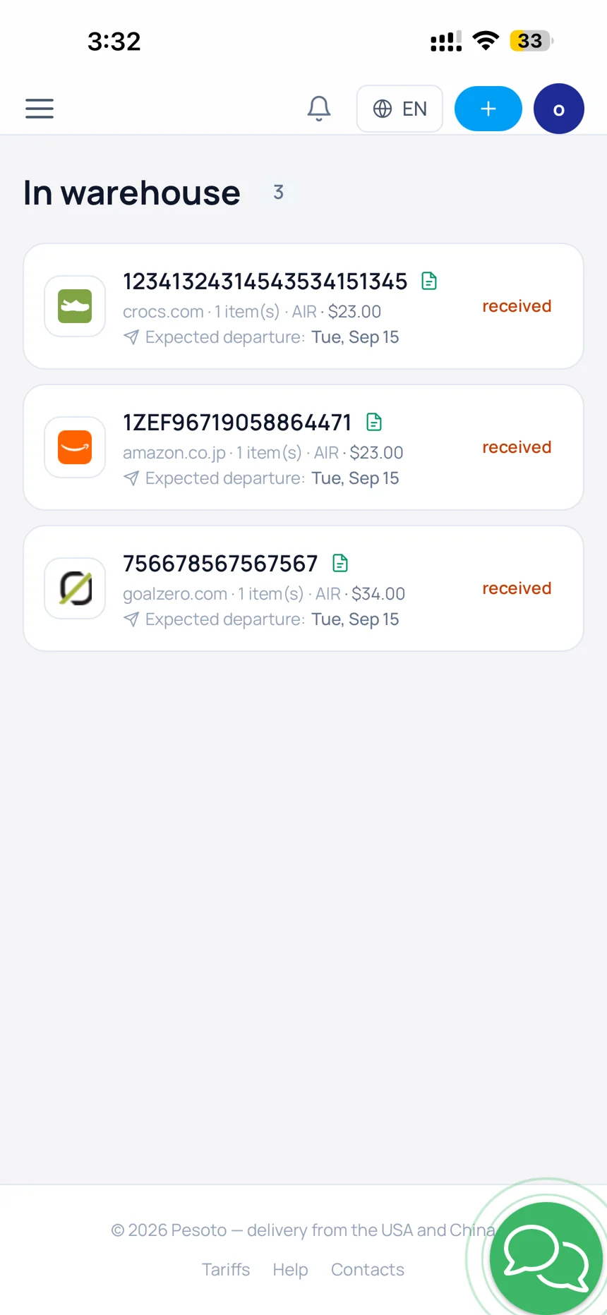 Pesoto customer app — iOS